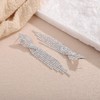 Xerling Rhinestone Tassel Earrings Sparkling Silver Chandelier Fringe Bridal Earrings