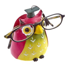 By-Bers Glasses Holder, Zoo Owl Lion Tiger Rhino Panther Hippo Hand-Painted, Funny, for Children and the Young at Heart, A Beautiful Design Piece Made of Polyresin