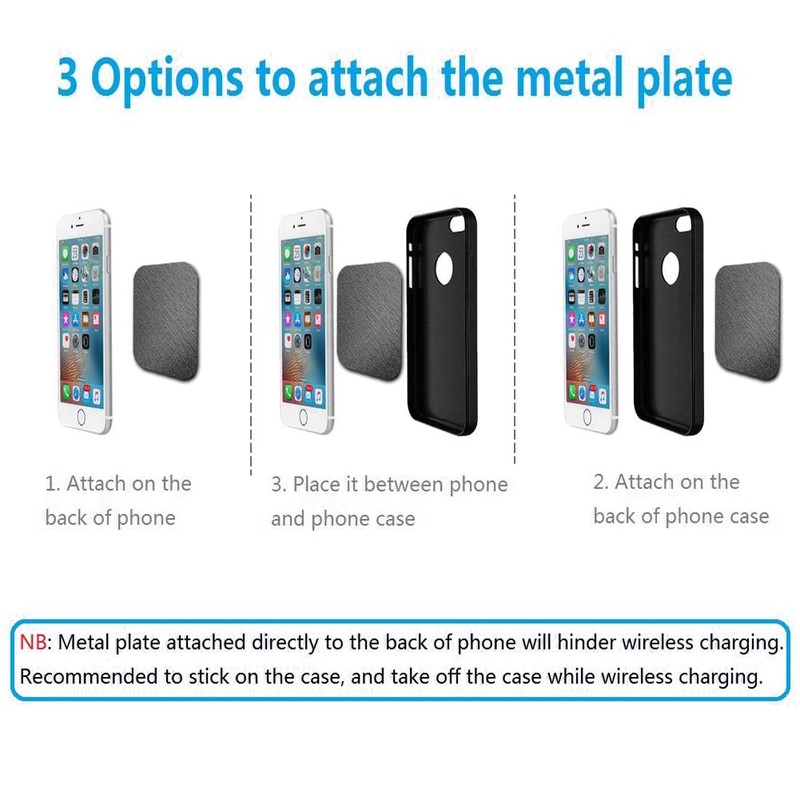 ACKLLR 16 Pieces Phone Car Mount Metal Plate with Adhesive