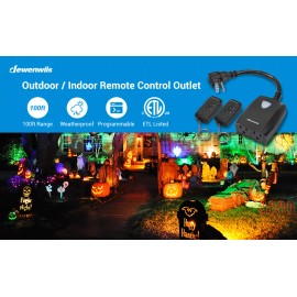 DEWENWILS Outdoor Wireless Remote Control Outlet with 2 Remotes Weatherproof