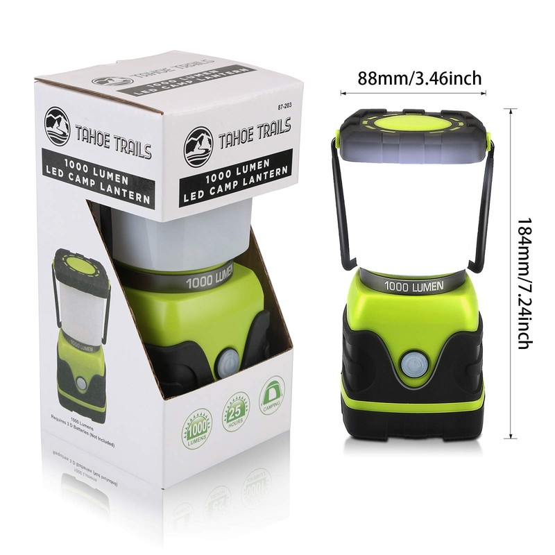 Tahoe Trails LED Camping Lantern, Battery Powered Bright LED Lantern