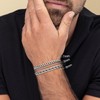 Yoosteel Silver Stackable Bracelets Stack for Men Non Tarnish