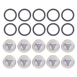 UPALDHOU 10 Pcs Master Cylinder Sight Glass, Brake Master Cylinder Sight Glass with O Ring for Motorcycle ATV (18MM)