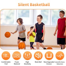 LuGirlre 2025 Upgraded Version Silent Basketball, Silent Basketball Mute Ball, Silent Basketball, Silent Basketball for Home, Suitable for Various Indoor Activities (Orange)