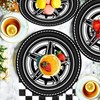lvbeybc 20pcs Car Tire Rim Paper Plates,Disposable Birthday Tableware Plates
