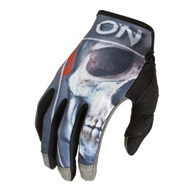 O'NEAL | Bicycle & Motocross Gloves | MX MTB DH FR Downhill Freeride | Durable, Flexible Materials, Ventilated Nano Front Hand | Mayhem Glove Bones V.22 | Adult | Black Red | S