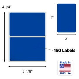 ChromaLabel 2 x 3 inch Name Tag Stickers, 150 Labels per Pack, Dark Blue