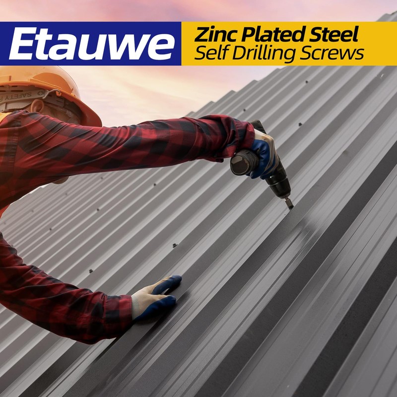 Etauwe #10 x 1-1/2" Zinc Plated Steel Self Drilling Roofing