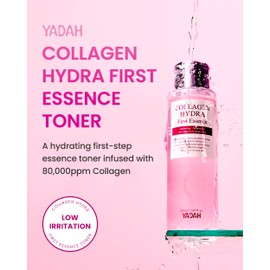 YADAH Collagen Hydra Essence – Deep Hydration, Soothing with 80,000ppm Collagen peptides and Triple Hyaluronic Acid, Centella Asiatica Extract, Niacinamide – 5.07 fl oz