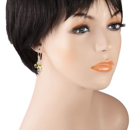 Amber Earrings - Baltic Green Amber Dangling Earrings "Martina" - Sterling Silver Jewelry Collection