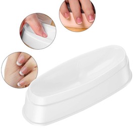 Portable Nail Dipping Powder Tray Manicure Mould Nail Container for Making Perfect French Tip Smile Lines, White