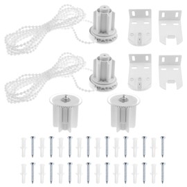 VGOL 2 Sets Roller Blind Clutch with Metal Bracket & Bead Chain Roller Shade Clutch for 38mm (1-1/2”) Inner Diameter Aluminum Tube Roller Shades White