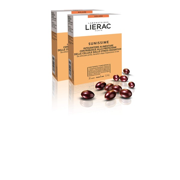 Lierac Sunissime Capsules, Anti-Aging and Antioxidant Food Supplement, Preparing the Skin for the Sun, 60 Capsules
