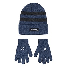 Hurley Kids' One and Only Beanie and Glove Set, Ocean Fog, 4/7