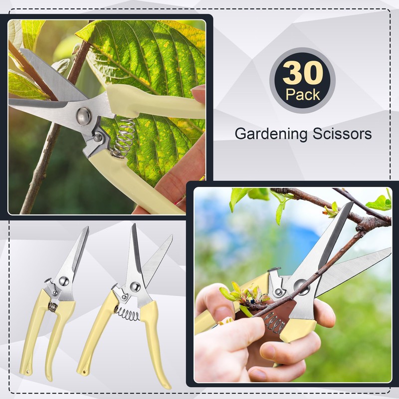 Chumia 30 Pcs Garden Flower Shears Pruning Scissors Heavy Duty