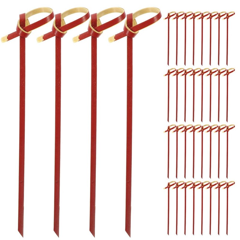 NUOLUX Cocktail Pin, Fruit Picks, Bamboo Disposable Forks, 3.5 inches