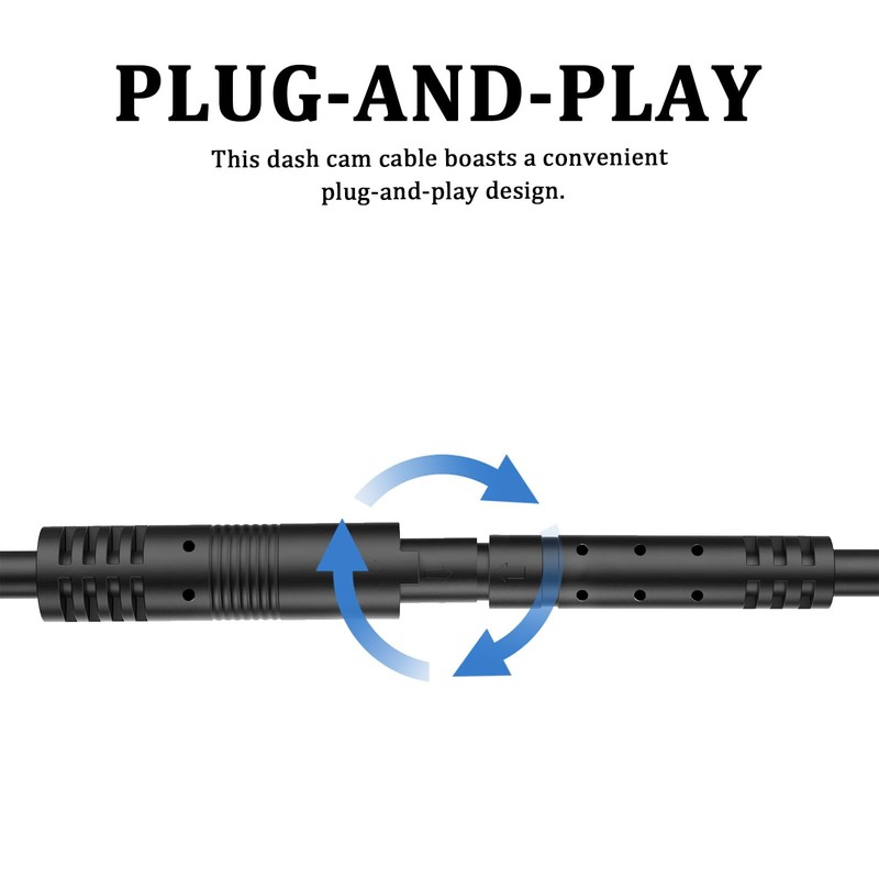 wedfish 10Ft 4 Pin Backup Camera Extension Cable,3mm Thickened DC