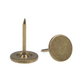 QUARKZMAN 30pcs Upholstery Nails 11mm x 17mm Flat Head Decorative Furniture Tacks Thumbtacks for Furniture Sofa Headboards Bronze