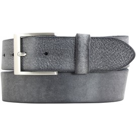 BELTINGER Men's Belt Made of Soft Full Cowhide Leather Vintage Look 4 cm Jeans Belt for Men 40 mm Leather Belt Used Look, black, silver