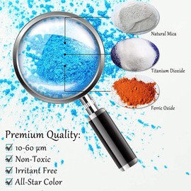 Mica Powder for Epoxy Rsin,Natural Mica Pigment Powder for Soap Making Colorant,Candle Making,Bath Bomb,Lip Gloss,Slime,Epoxy Resin Dye,Paint,Acrylic Nail,Body Butter,Art Crafts(12 Colors)