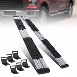 fitmotor 6" Running Boards For 2015-2018 Ford F-150 Crew Cab One Pair Side Steps Nerf Bar