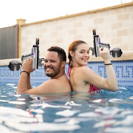 Electric Water Guns for Adults & Kids,Realistic Automatic Water Guns,Muzzle Flash and Water Absorption, 800CC Large Tank, 26-33 FT Long Range,Splash-Resistant Design,Summer Outdoor Pool Beach Toy