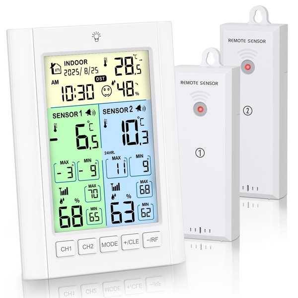 Brifit Digital Fridge Thermometer with 2 Sensors, Fridge Freezer Thermometer
