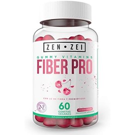 ZEN•ZEI FIBER PRO 60 Gomitas 100% Veganas —Mejora tu Digestión y Salud Estomacal — Formuladas con: Fibra de Inulina de Agave y Probióticos Calidad Premium