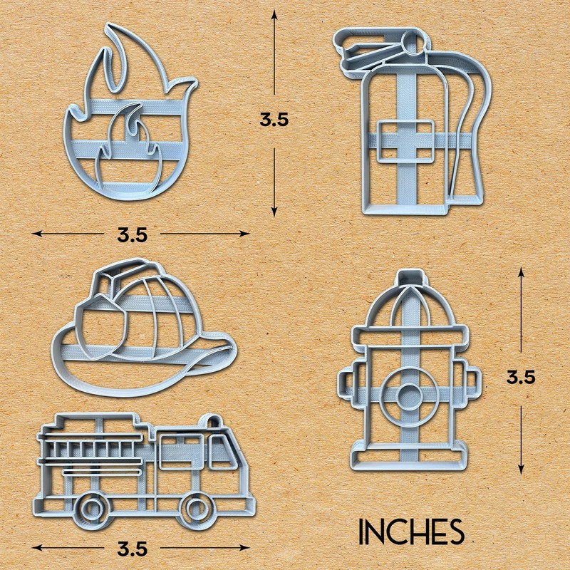 Moose Goods Firefighter Cookie Cutters for Baking - Set of