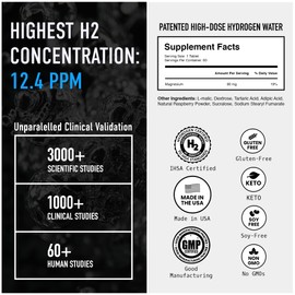 DRINK HRW Rejuvenation Molecular Hydrogen Water Tablets: 12 ppm H2, Patented, USA Made, IHSA-Certified Hydrogen & Magnesium Supplement. Supports Energy, Recovery, Cognitive Function (Raspberry, 60 Ct)