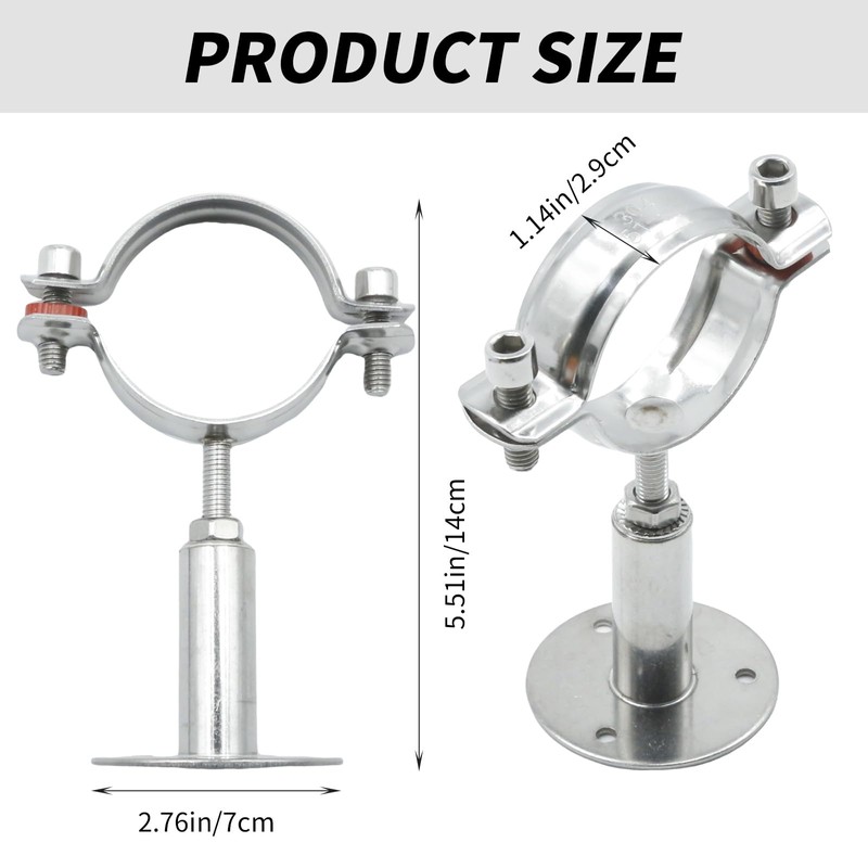 ZUDKSUY 2 Pack 2-1/4 Inch Wall Mount Ceiling Mount Pipe