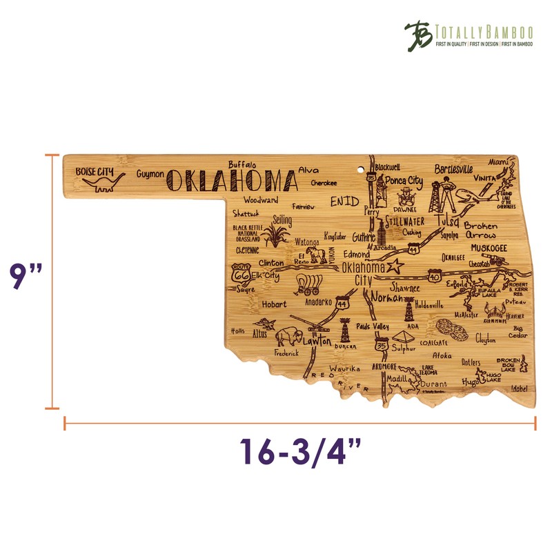 Totally Bamboo Oklahoma State Destination Bamboo Serving and Cutting Board