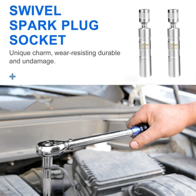 3/8 Inch Spark Plug Socket, 14mm 12 Point Flexible Thin