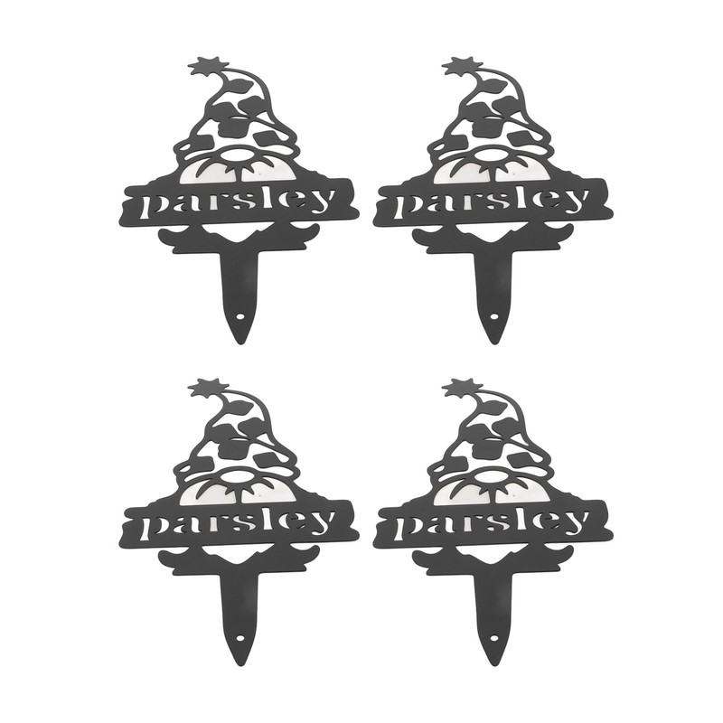 4Pcs Garden Gnome Plant Markers Durable Rustproof Decorative Metal Plant