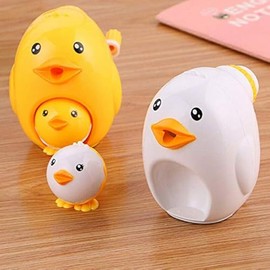 SUPERTOOL Cute Cartoon Pencil Sharpener,Hen Mommy& Baby Design,White,New Stationery for School/Office (1 Pcs)