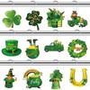 Barydat Set of 24 St. Patrick's Day Wood Shower Curtain