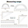 sourcing map 6pcs Triangular Ruler Set 15/30cm Plastic Metric Inch