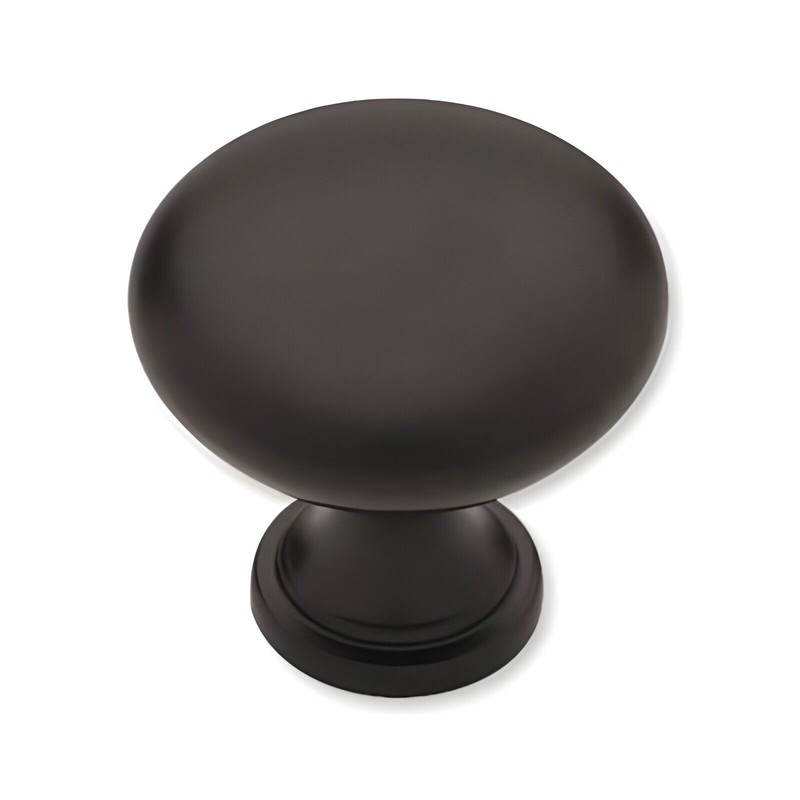 Liberty P50154L-FB 1 1/4" Flat Black Round Cabinet Drawer Knob