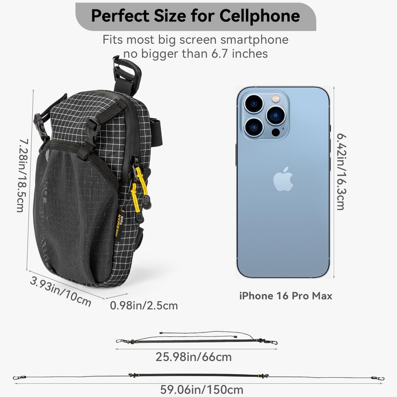 Backpack Shoulder Strap Pouch - Smartphone Strap Pack,Waterproof Rucksack Shoulder