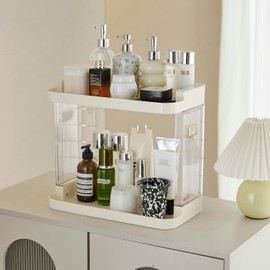 Gudetap Bathroom Organizer Countertop,Counter Organizer for Bedroom,Makeup Skincare Organizer Perfume Tray,Multi-Purpose Vanity Shelf Organizer