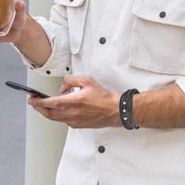 MOPOVO Gifts for Men Braided Leather Bracelets for Men 316 Stainless Steel Engraved with Love You Forever Jewelry Unique Valentine's Day, Birthday & Anniversary,Gifts for Son,Him, Husband, Boyfriend