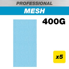 Trend Professional 93 x 185 mm Third Sheet Sanding Pads, 400 Grit, 5 Pack, Ultra-Fine Mesh Abrasive for Smooth Paint and Plaster Finishing, AB/THD/400P