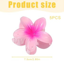 SGERUFZ Pack of 5 Flower Hair Clips, Flower Hair Claw Clips, Large Flower-Shaped Claw Clips, Non-Slip Flower Hair Clips, Large Claw Hair Clips for Women, Thick/Thin Hair