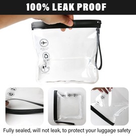 Widisun 4 Pcs Black Clear Travel Toiletry Bag Black Airport Security Liquids Bags 20x20cm Black Portable Waterproof Clear Travel Bag for Men Women
