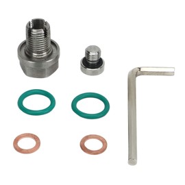 Oil Drain Plug, Oil Drain Pan Oil Pan Drain Car Oversize Piggyback Drain Plug Stainless Steel Self Tapping Oil Pan Thread Repair Kits with Hex Wrench O Ring Gasket (M12.1-1.25x15mm)