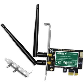 NETELY Dual Band Wireless-AC 1200Mbps PCIE WiFi Adapter with Bluetooth 4.2 for Windows 7, 8.x, 10, 11 64bit System Desktop PCs, 2.4GHz 300Mbps and 5GHz 867Mbps PCIE WiFi Card (NET-AC8265)