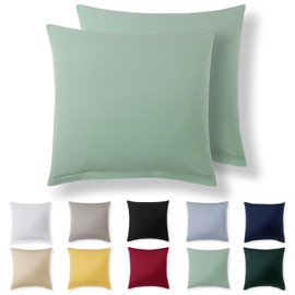 Alreya Cushion Cover 60 x 60 cm (Set of 2) – Summer Green – 100% Jersey Cotton – Cushion Cover for Cushions 60 x 60 cm, Jersey Pillowcases, Super Soft Cushion Covers 60 x 60 cm with Zip