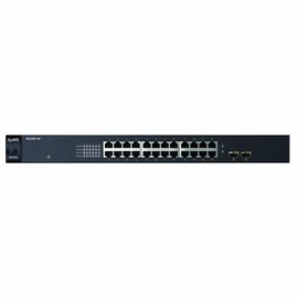 ZyXEL 24-Port Gigabit Ethernet Unmanaged Switch - Fanless Design with 2 SFP Ports [GS1100-24]