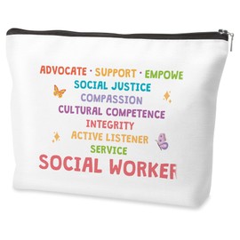 Social Worker Makeup Bags,Social Worker Gifts,Social Worker Appreciation Gifts,Thank You Gift for Women,Christmas Presents Cosmetic Bags