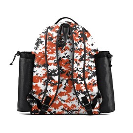 Boombah Tyro Baseball/Softball Bat Backpack - 20" x 15" x 10" - Camo Black/Orange - Holds 2 Bats up to Barrel Size of 2-5/8"